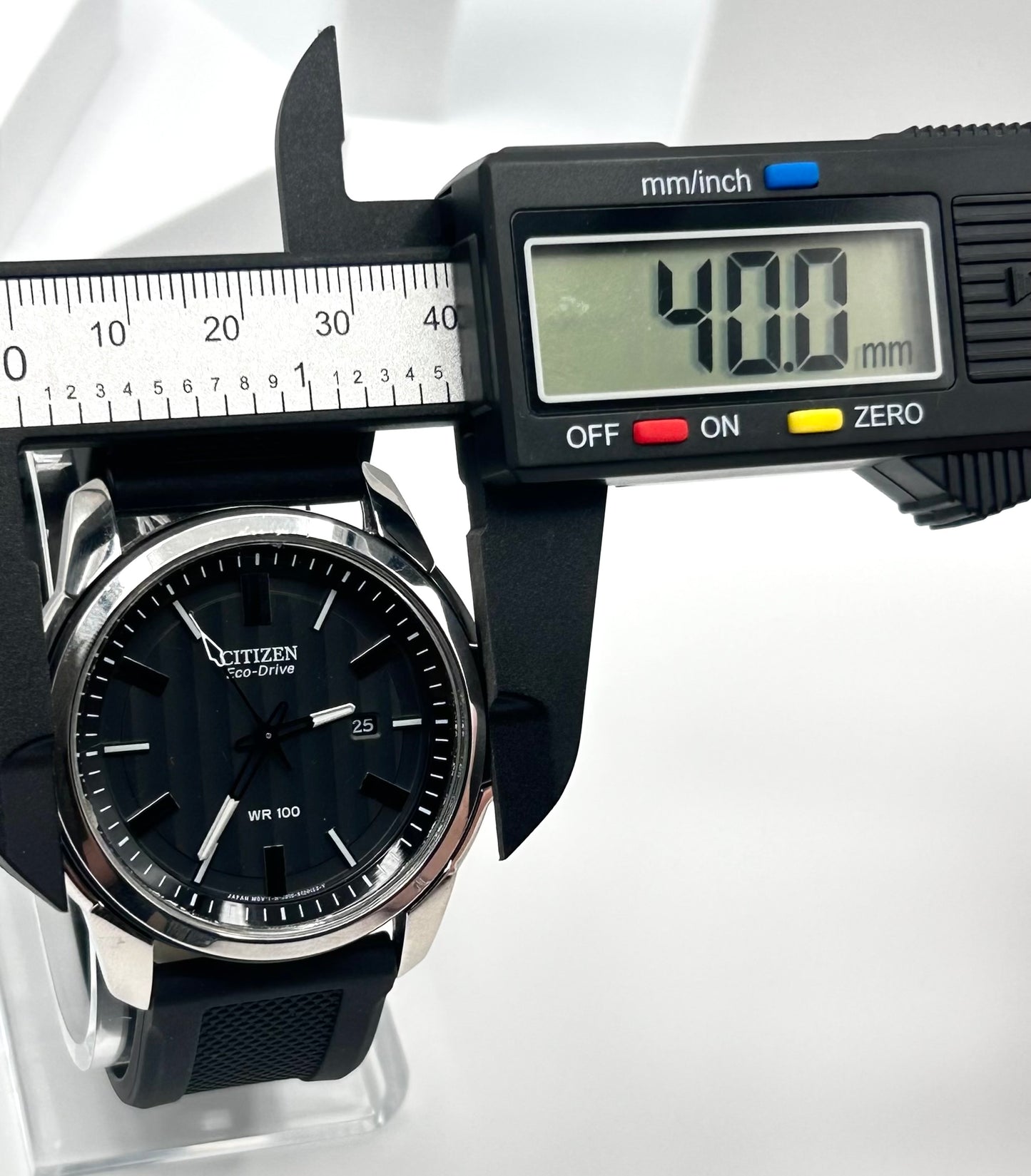 Citizen Eco-Drive ( solar ) watch, 40mm size case, 9in size wrist band