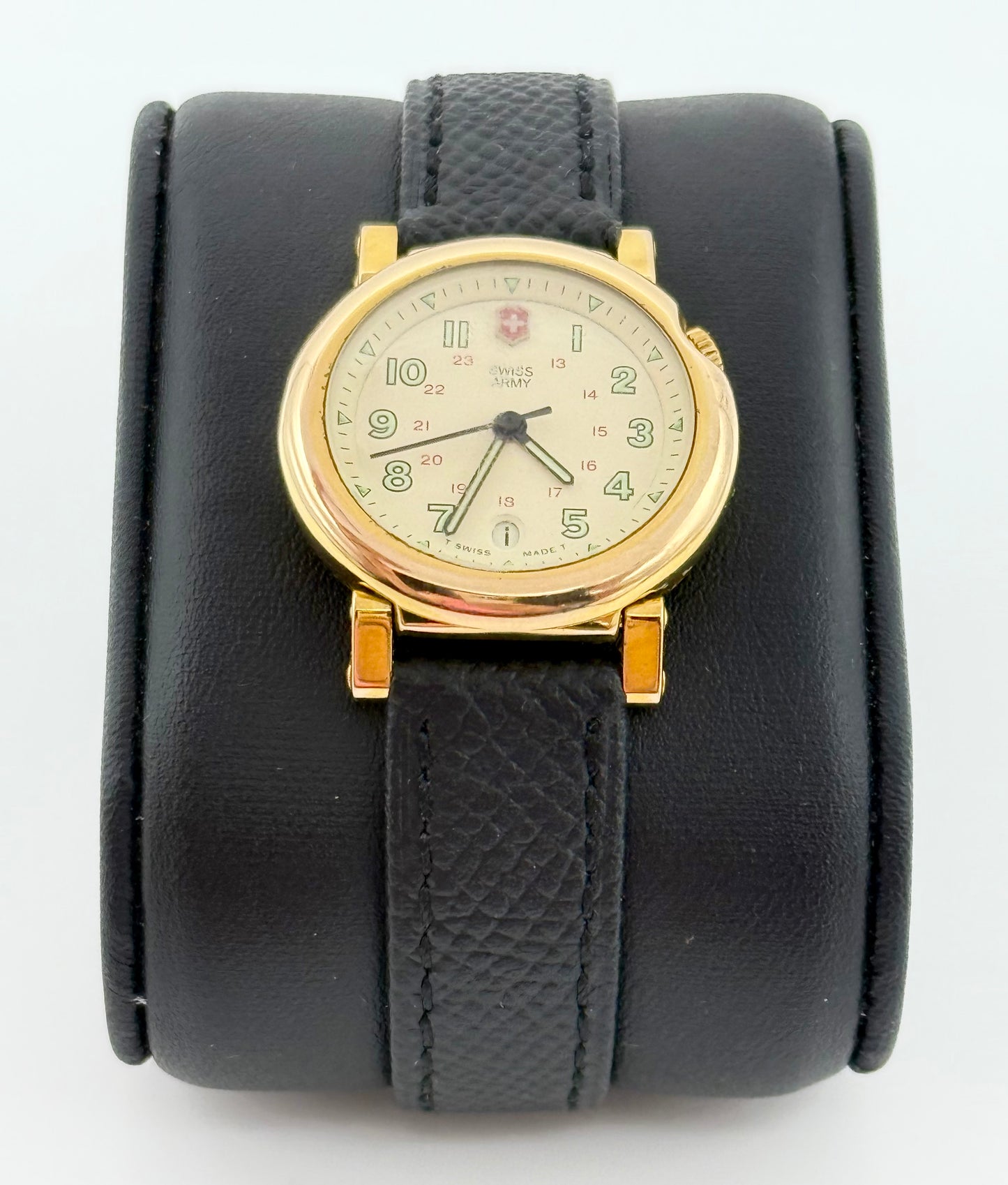 Swiss Army Delta, 28mm size case, 8in size wrist leather band