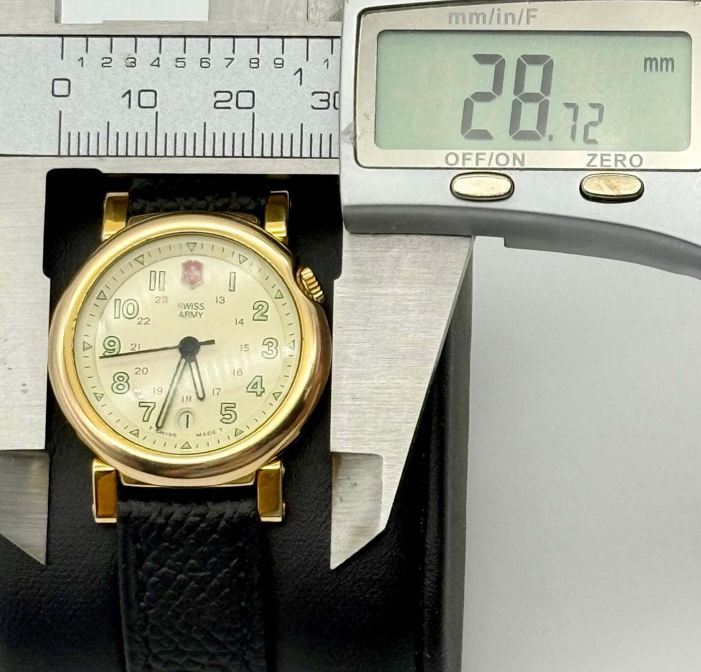 Swiss Army Delta, 28mm size case, 8in size wrist leather band