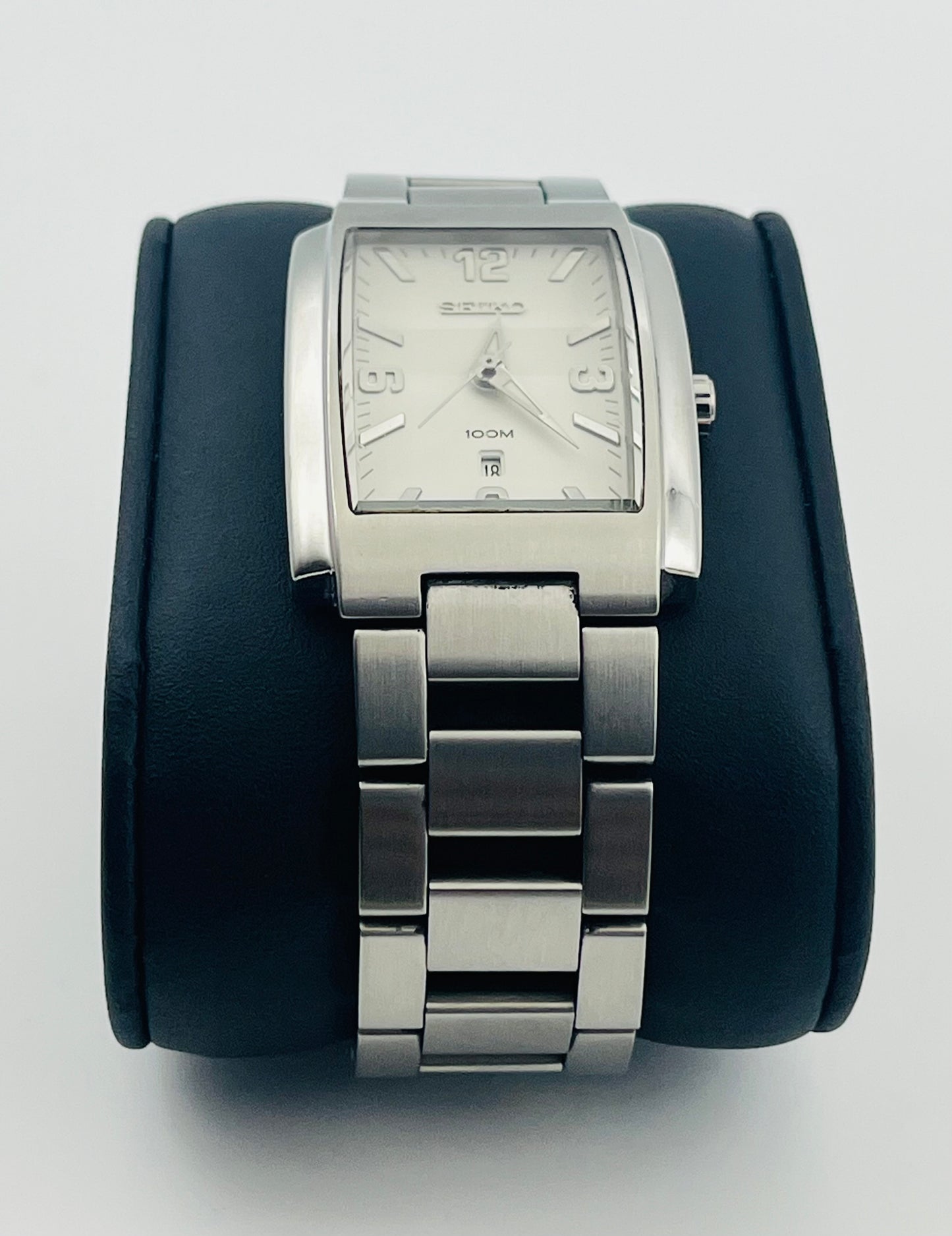 Seiko 1999 silver tone, tank style watch