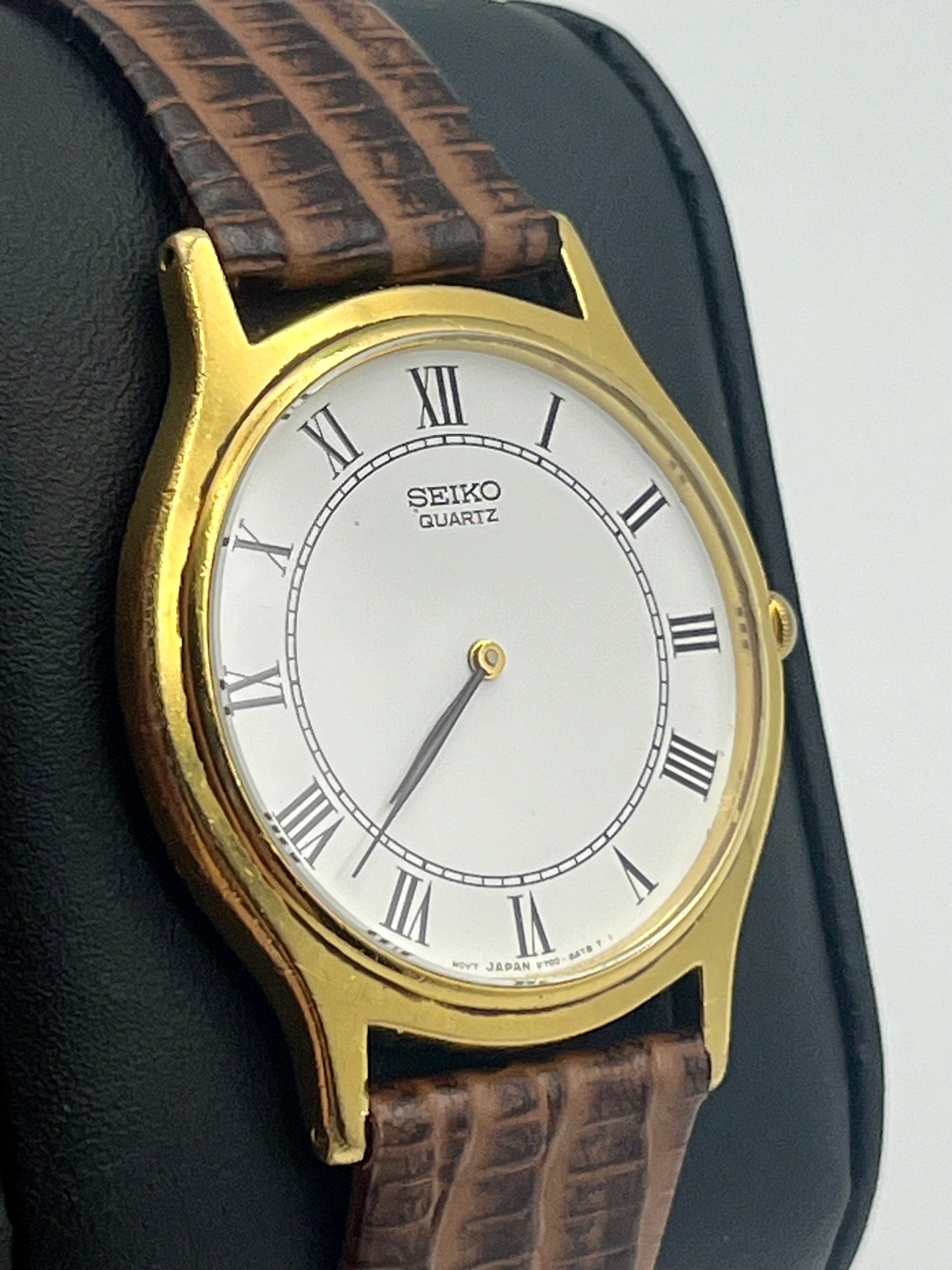 Seiko gold tone Roman numeral