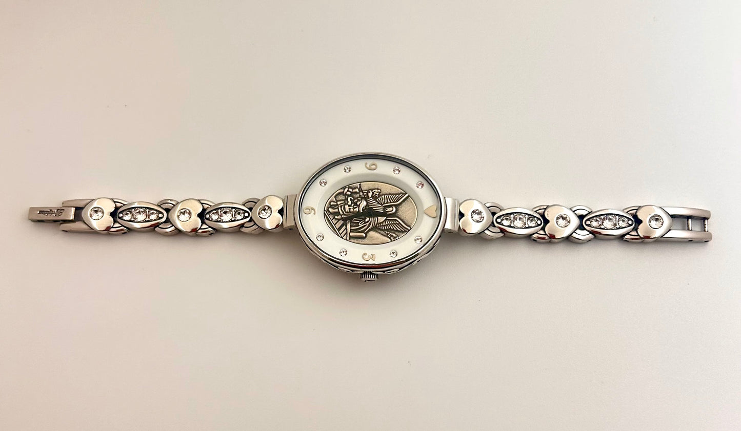 Brighton Devotion Angel watch , 32mm size case, 6.5in size wrist bracelet.