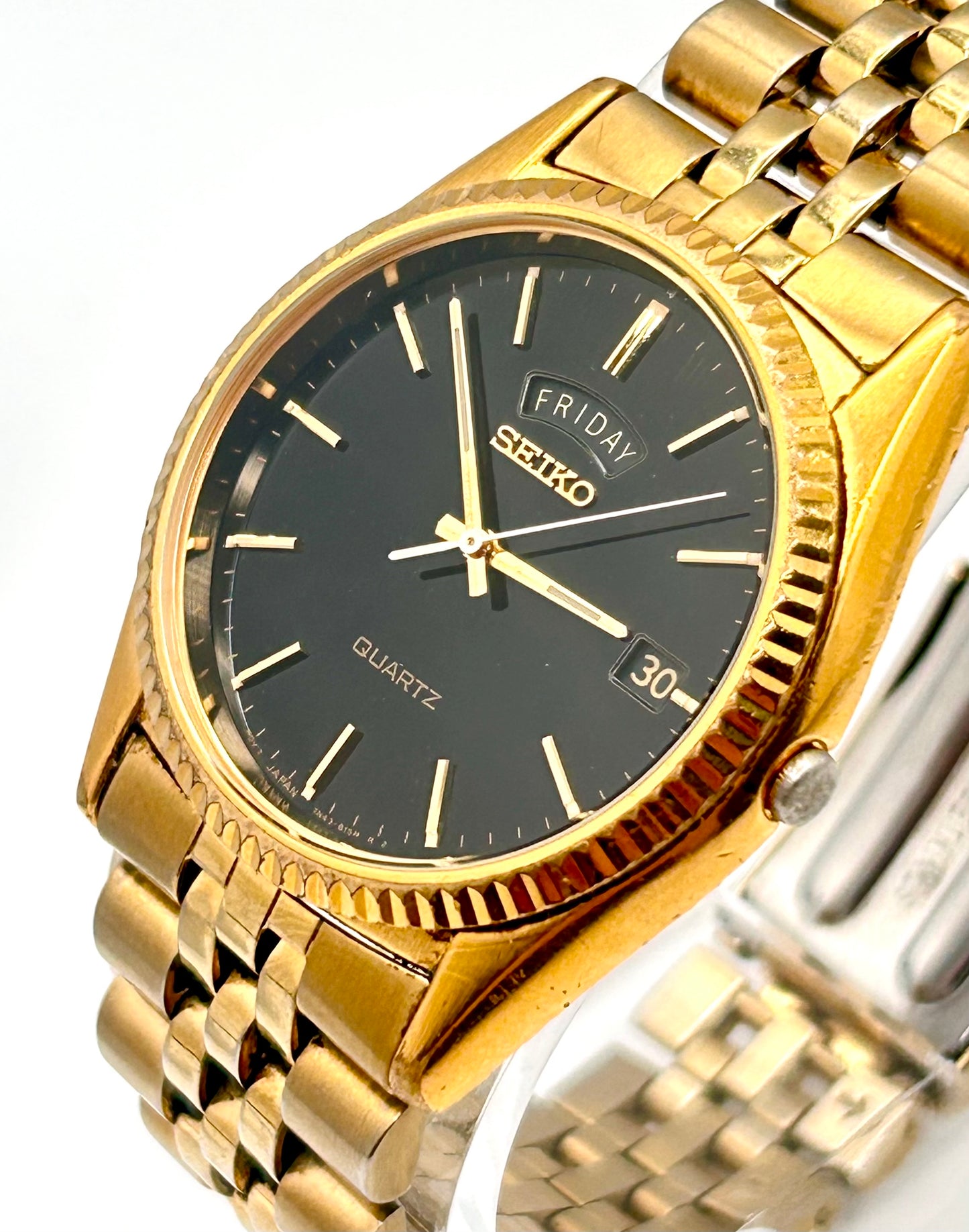 Vintage 1995 Seiko President watch, 35mm size case, 7.5in size wrist bracelet