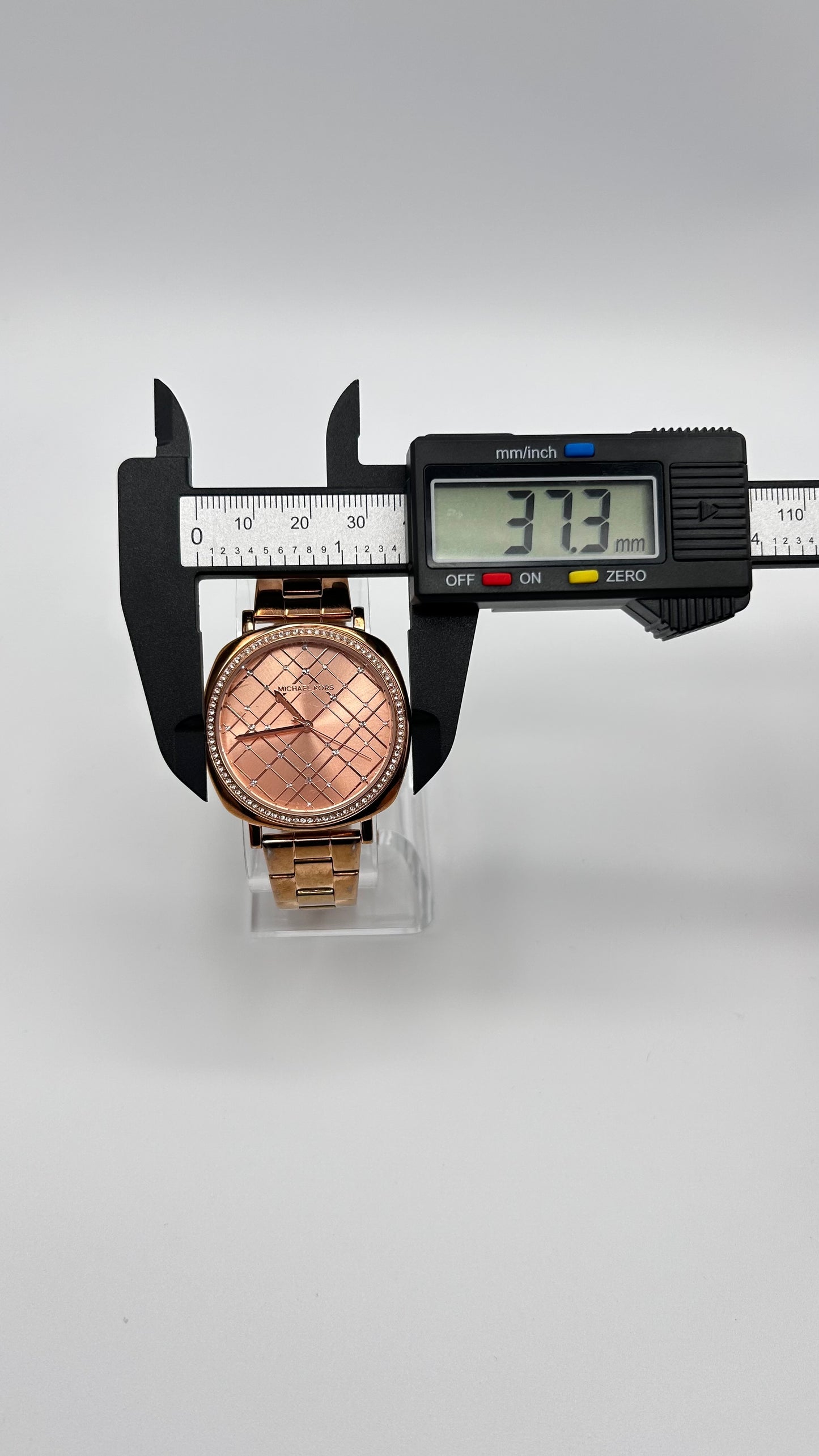 Michael Kors Nia watch, 37mm size case, 7.5in size wrist bracelet