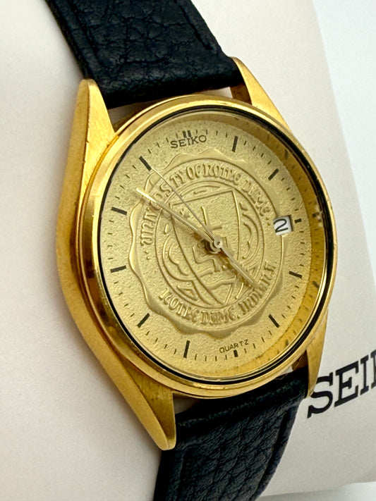 Vintage 1994 Seiko watch, 34mm size case, 8in size leather band