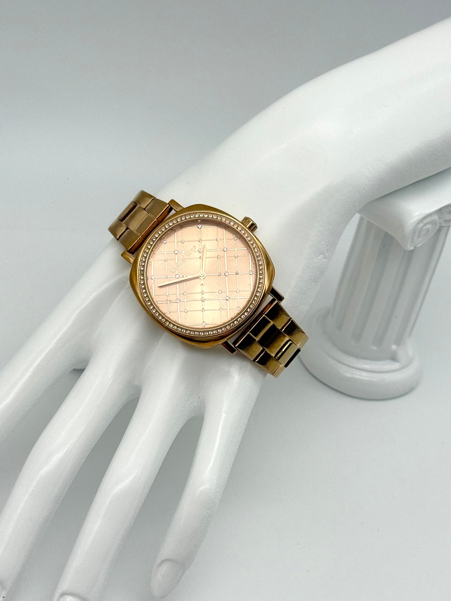 Michael Kors Nia watch, 37mm size case, 7.5in size wrist bracelet