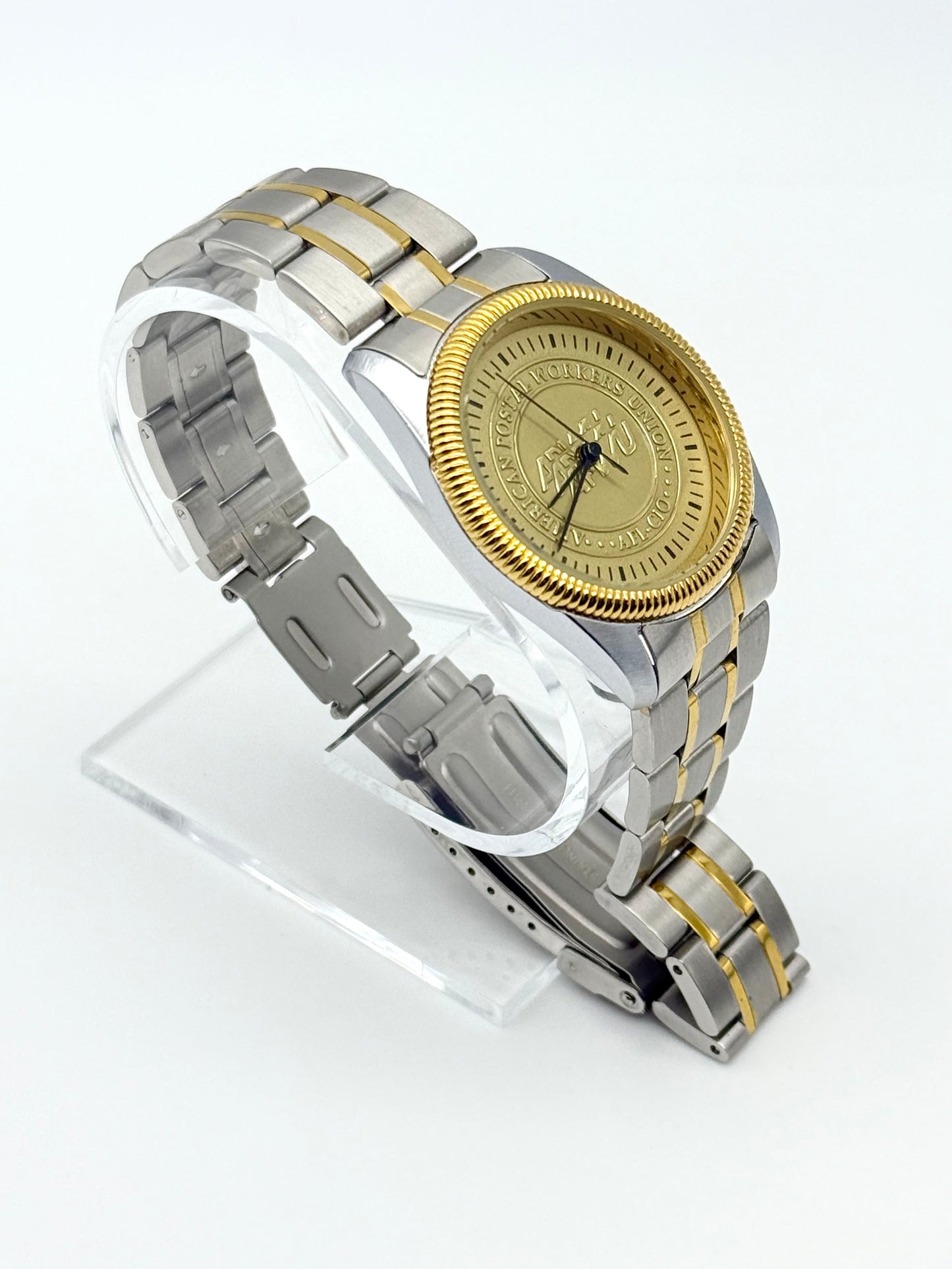 AFL-CIO American postal workers watch, 35mm size case, 8in and extra expensive wrist bracelet