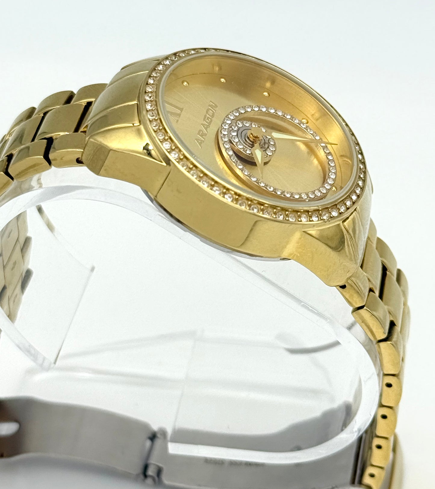 Aragon Starhalo Crystal Swarovski watch, 37mm size case, 6.5in size wrist bracelet