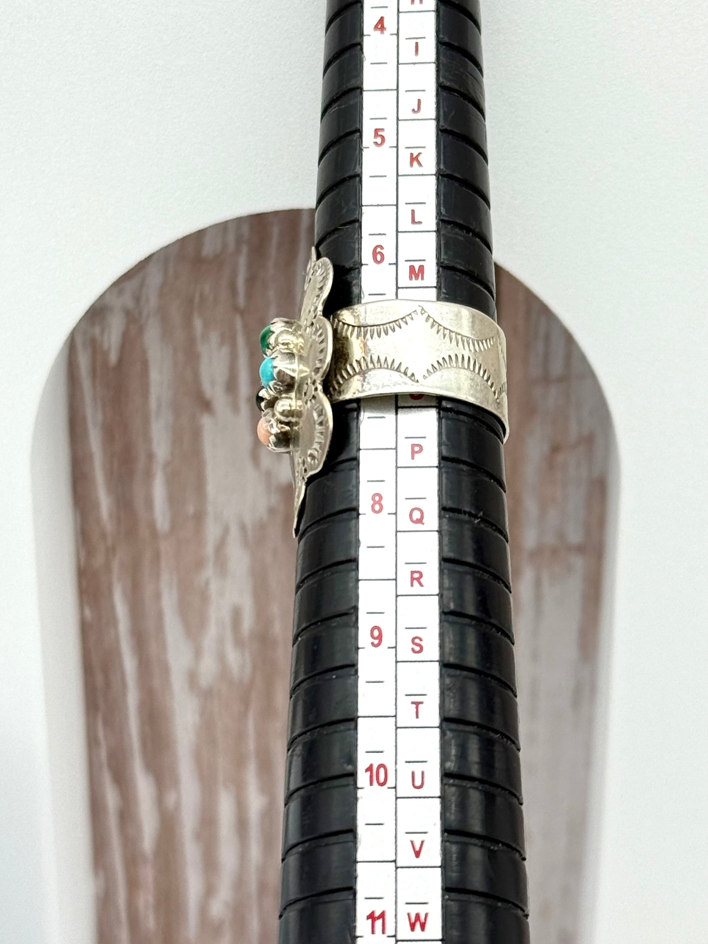 Vintage Sterling Silver American Native Navajo  S. SKEETS Ring Size #7