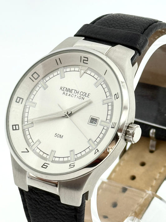 Kenneth Cole Reaction Watch, 41mm size case, 8.5in leather band