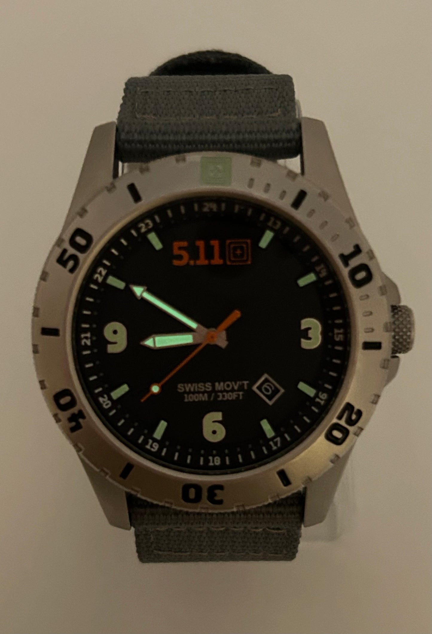 5.11 Tactical watch, Swiss made, 46mm size case, 9in size wrist band
