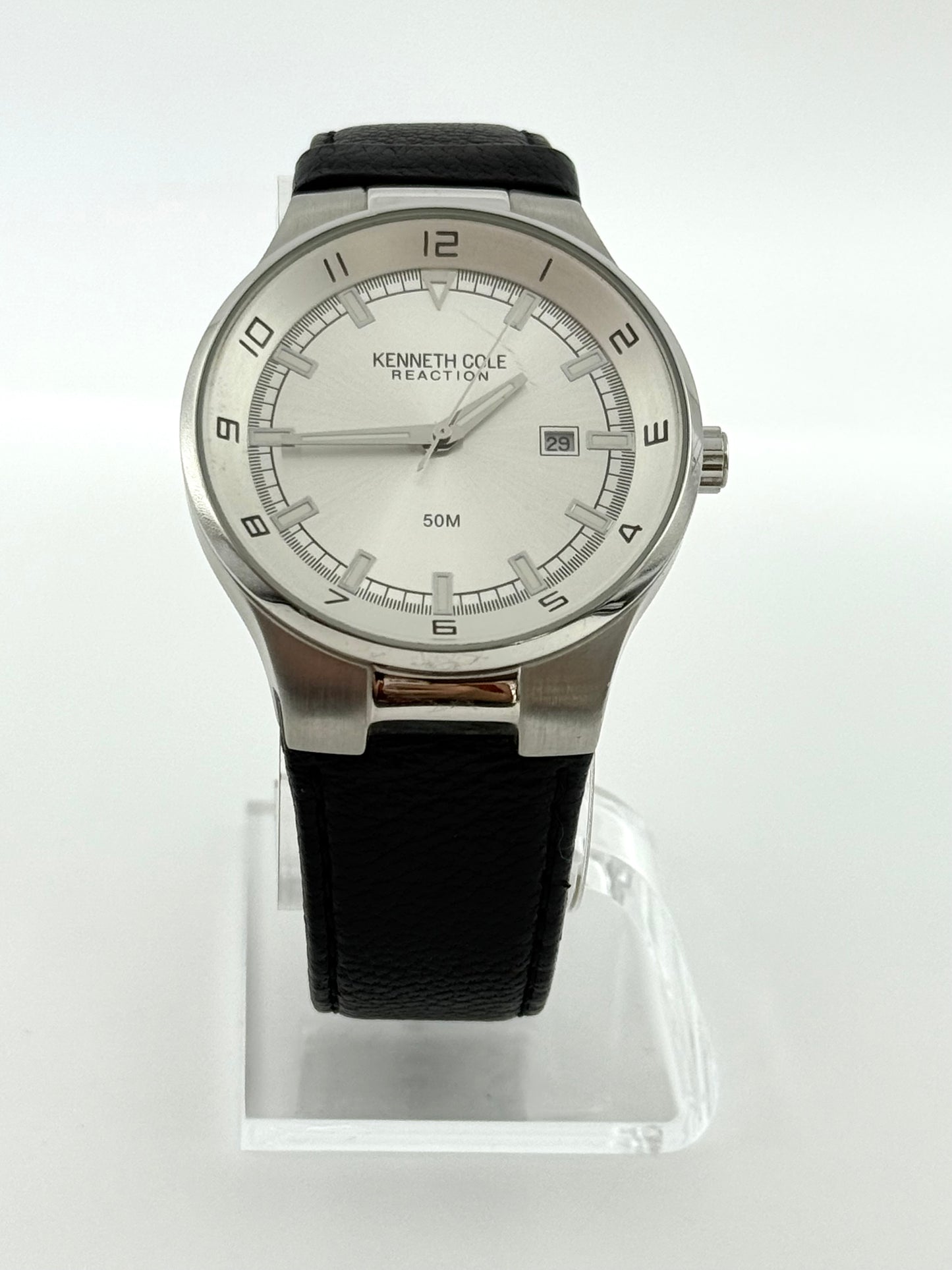 Kenneth Cole Reaction Watch, 41mm size case, 8.5in leather band