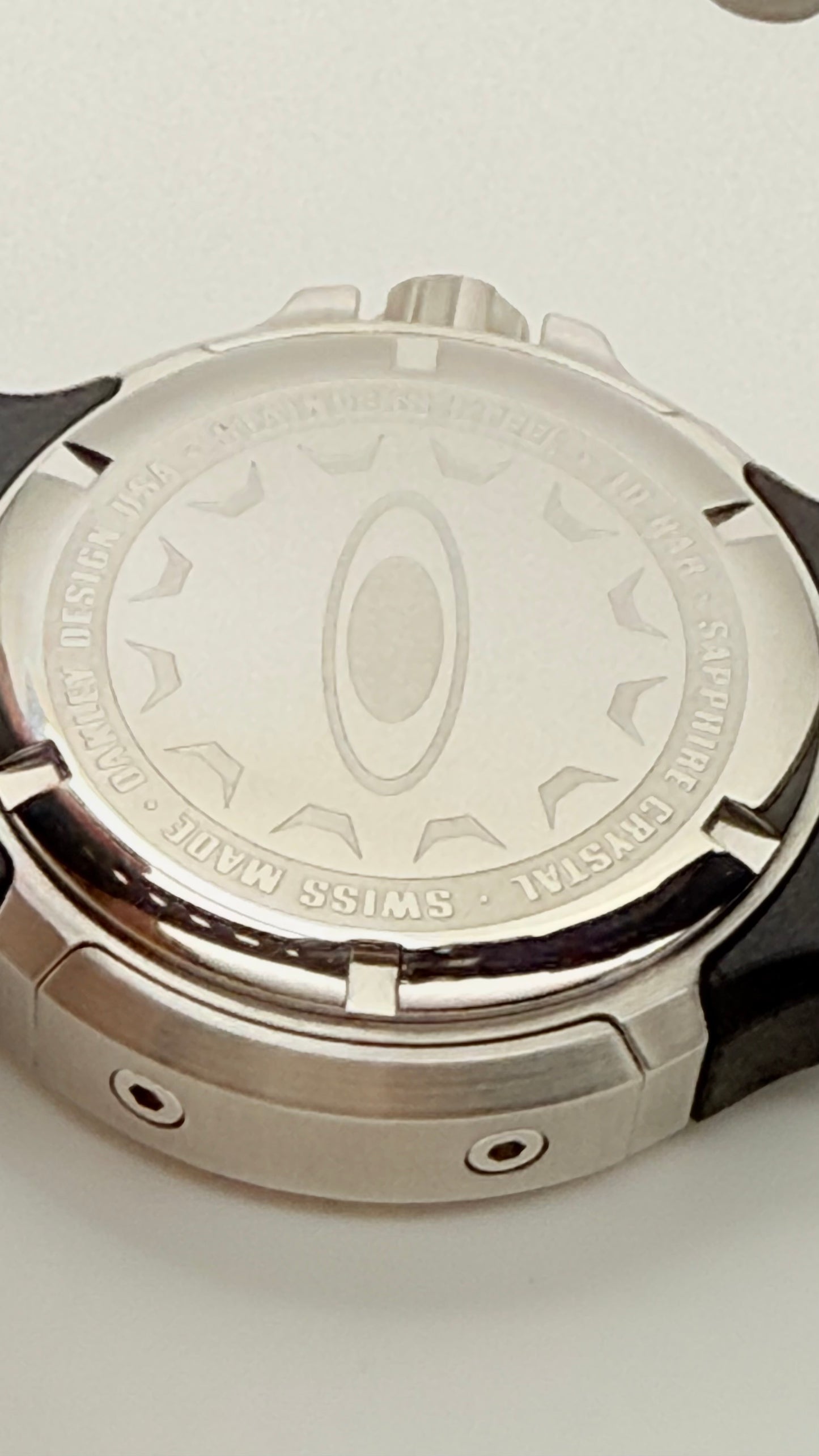 Oakley Bottlecap Red dial watch, 46mm size case, 8.5in unobtainium rubber band