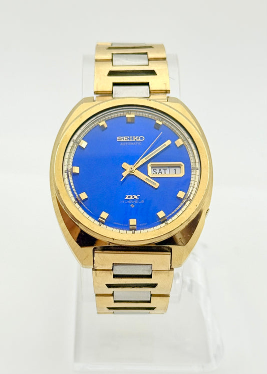 Vintage 1970 Seiko DX automatic watch, 39mm size case, 7.5in size wrist bracelet