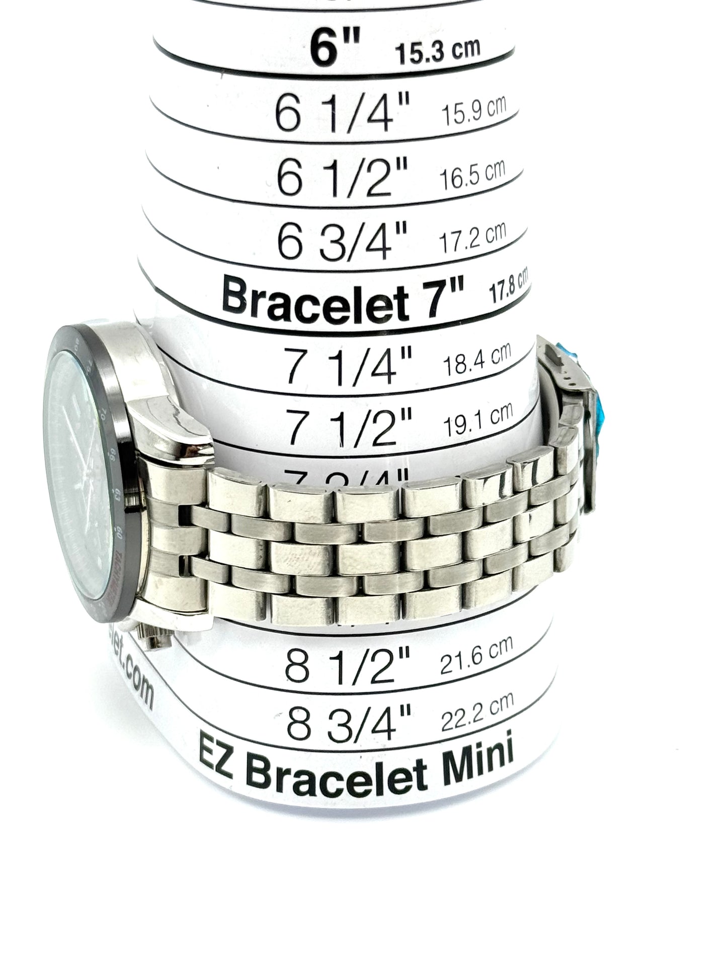 Stauer tachymeter new watch chronograph, 43mm size case, 8in size wrist bracelet