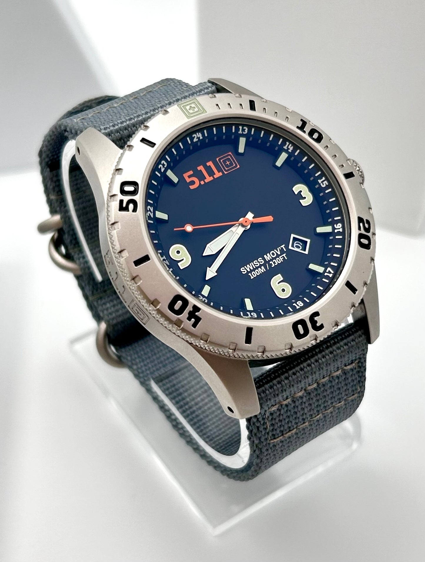 5.11 Tactical watch, Swiss made, 46mm size case, 9in size wrist band