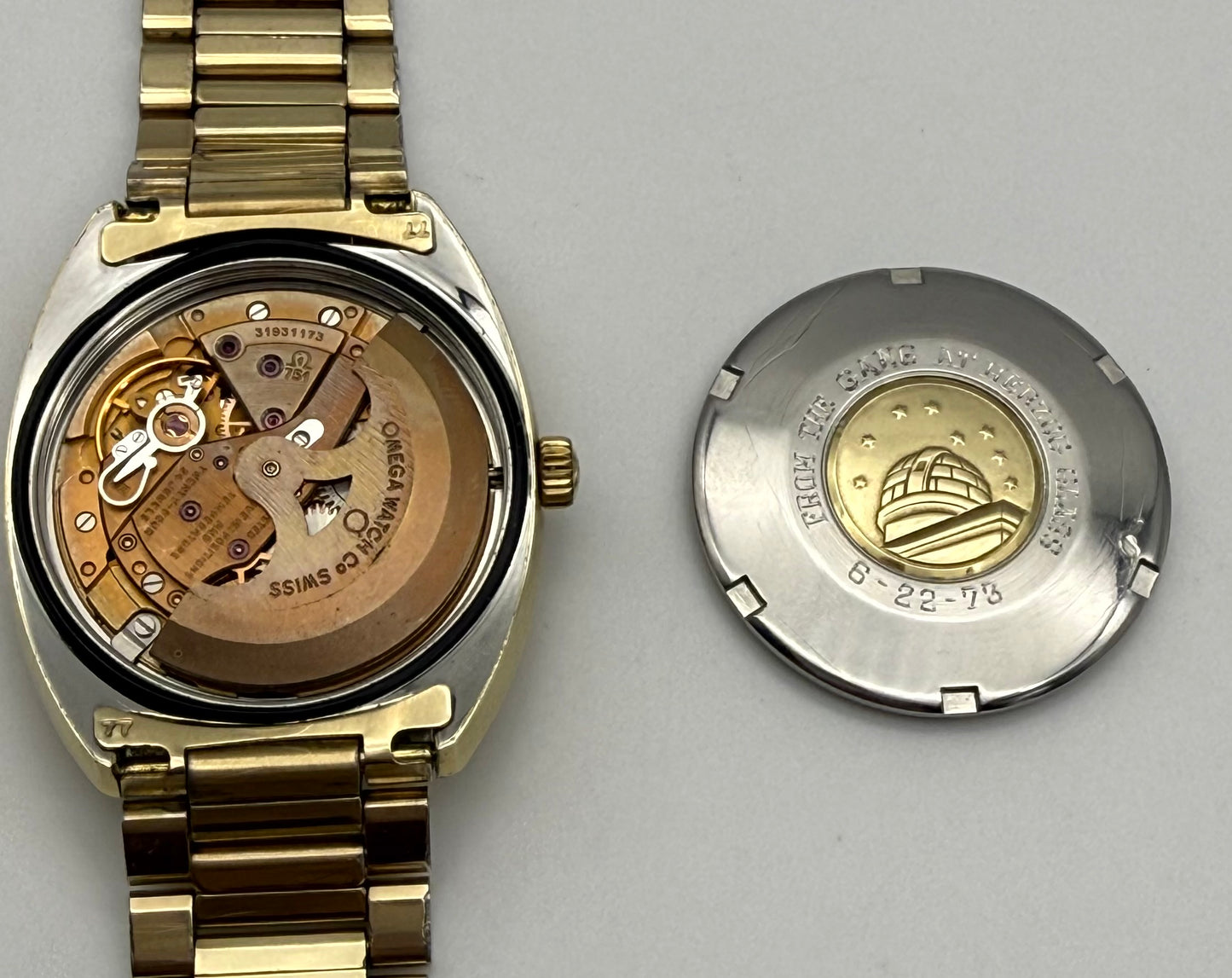 Vintage 1969 Omega Constellation Automatic Watch, 36mm size case and 7.5in size wrist bracelet