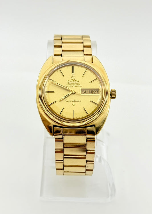 Vintage 1969 Omega Constellation Automatic Watch, 36mm size case and 7.5in size wrist bracelet