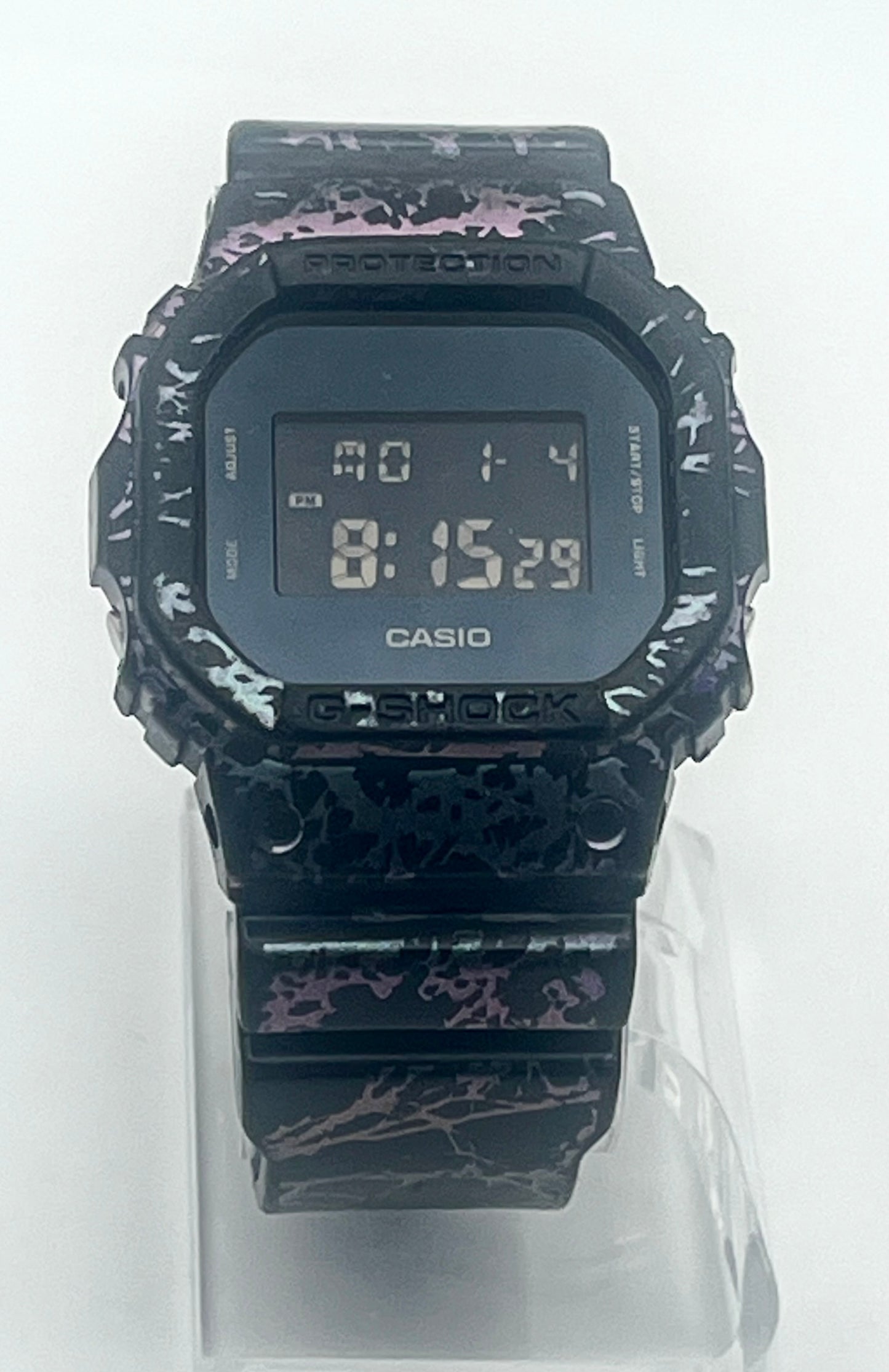 Casio G-Shock Polarized Marble, 43mm size case, 9in size wrist band